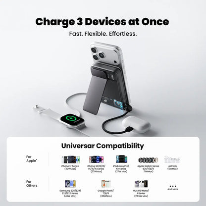 SHARGE ICEMAG 3 Power Bank(35W, 10K, Qi2.2 25W, Built-in Cable)