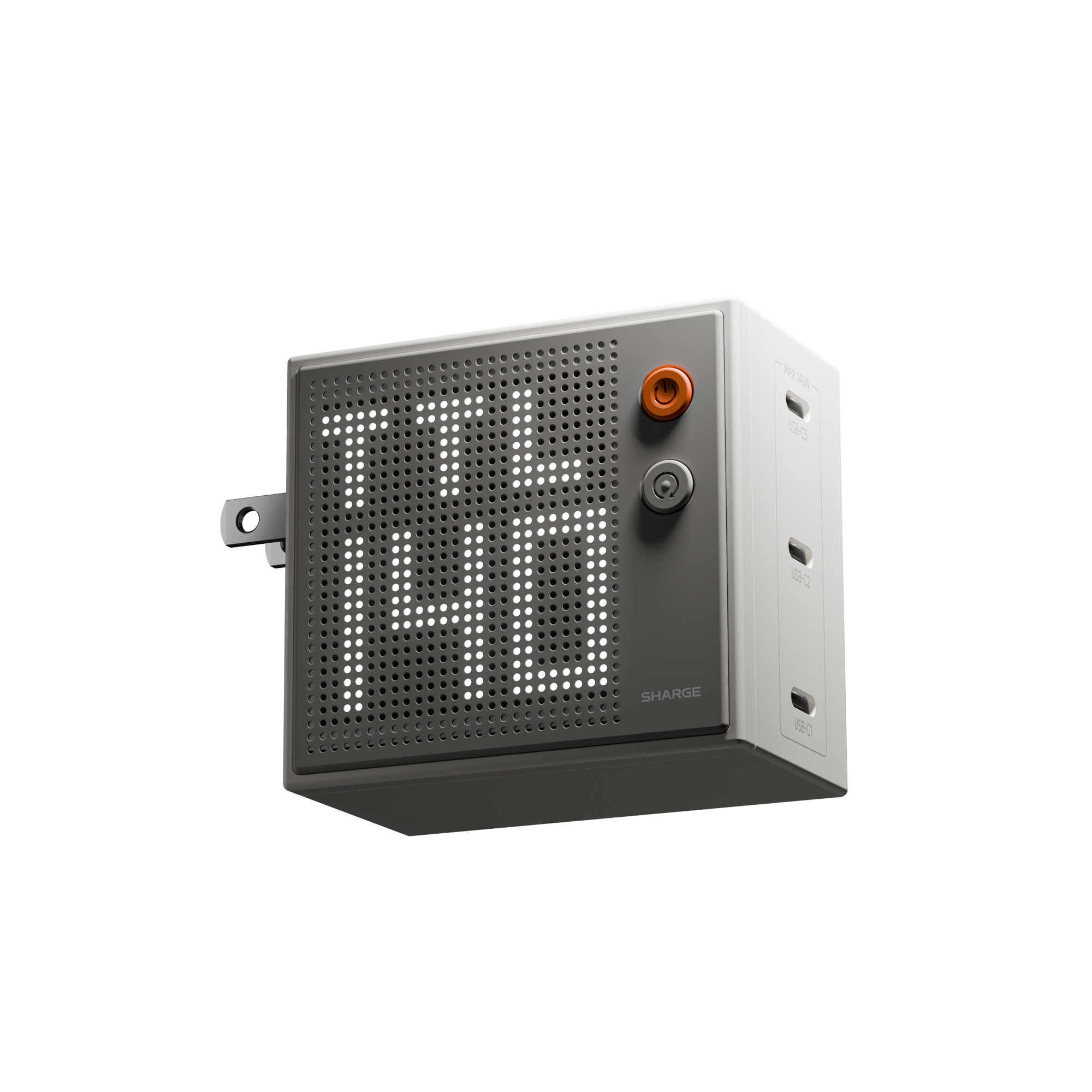 SHARGE Pixel 100 / 140 GaN Charger (67/100/140W, 3 Ports,Dot-Matrix Display)