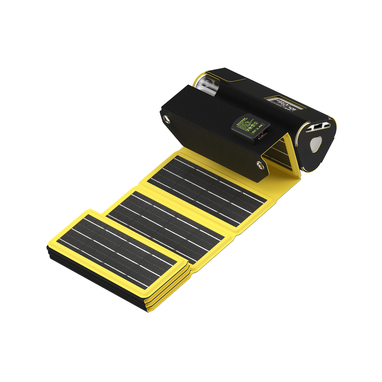 SHARGE Portable Solar Charger with USB A Port, 12W Foldable Solar Panel for Hiking Camping and Trip Suitable for Power Bank, Smartphone, Tablets and More