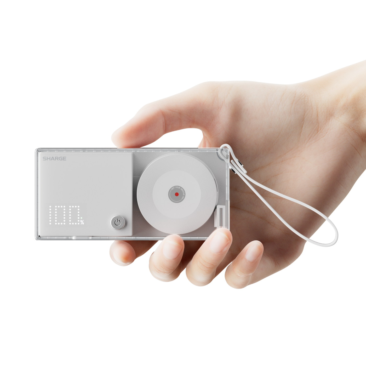 SHARGE Retractable 3-in-1 Power Bank(30W, 10K, Dot-Matrix Display)