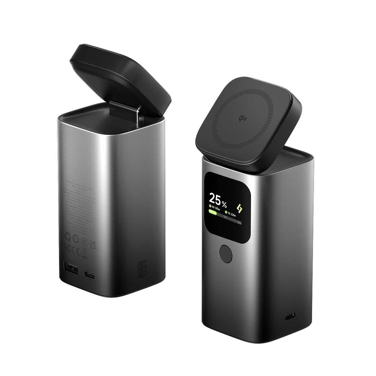 SHARGE StandMag 15000 Power Bank(115W, 15K, Qi2, 3 Ports)