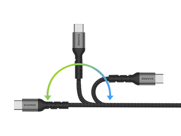 sharge 240W USB-C Fast Charging Cable, 4.9ft Braided Tyoe C Cable, PD3.1, Ultra-Durable for MacBook Pro,iPhone 16 Pro Max/15 Pro max, Galaxy and More