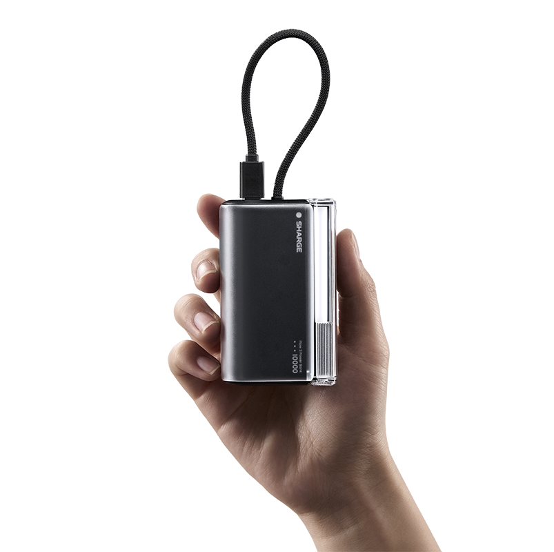 SHARGE Flow 3 Power Bank (45W, 10K, Built-in Cable)