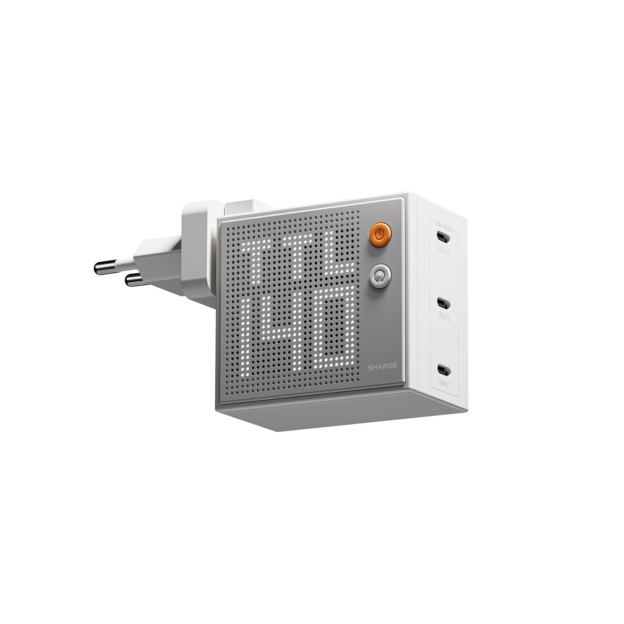 SHARGE Pixel 100 / 140 GaN Charger (67/100/140W, 3 Ports,Dot-Matrix Display)