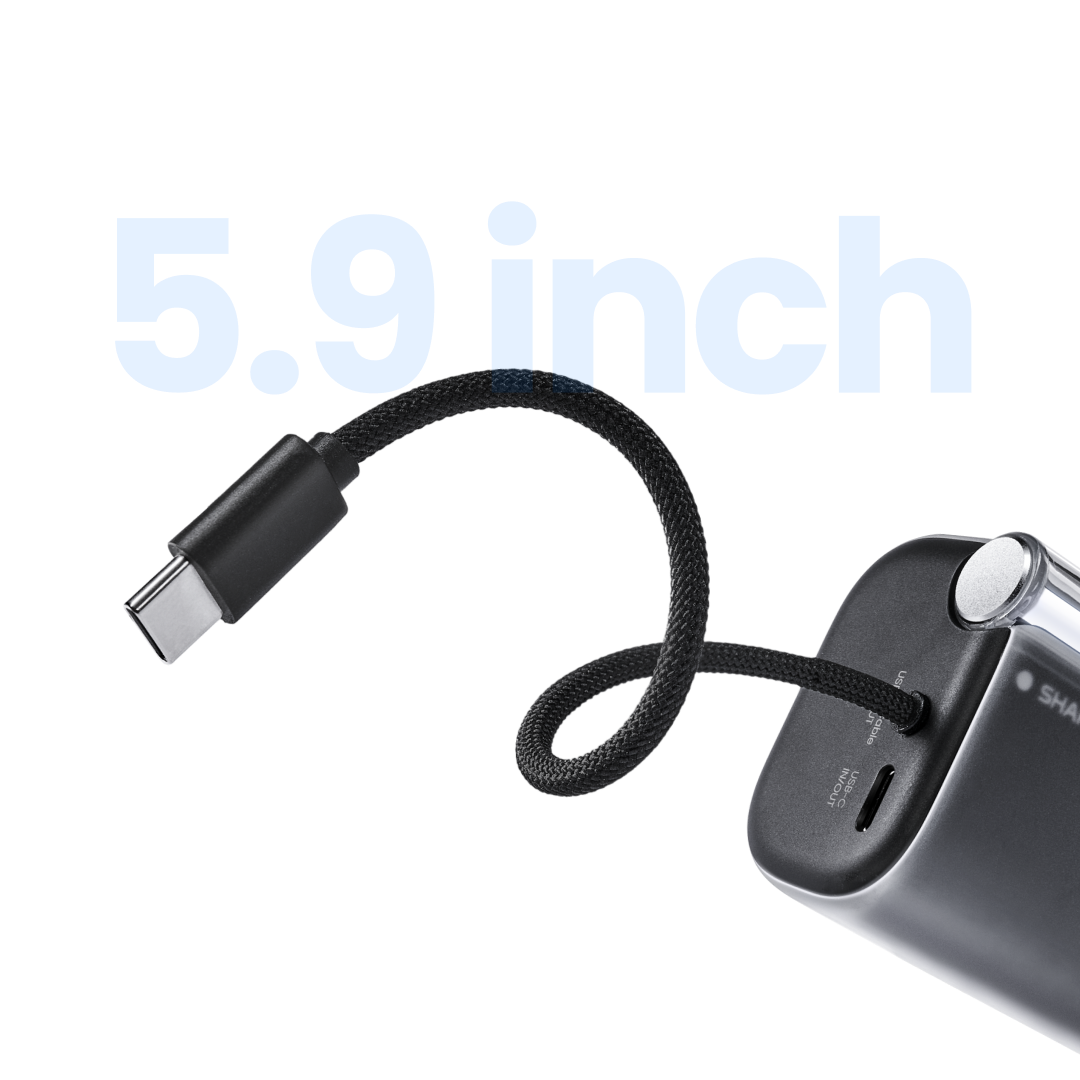 SHARGE Flow 3 Power Bank (45W, 10K, Built-in Cable)